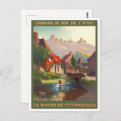 Mayenne France vintage Briefkaart (Voorkant / Achterkant)