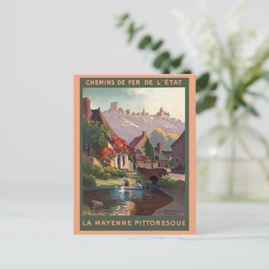  Mayenne Frankrijk trein Franse reizen Briefkaart (Staand voorkant)
