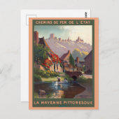  Mayenne Frankrijk trein Franse reizen Briefkaart (Voorkant / Achterkant)