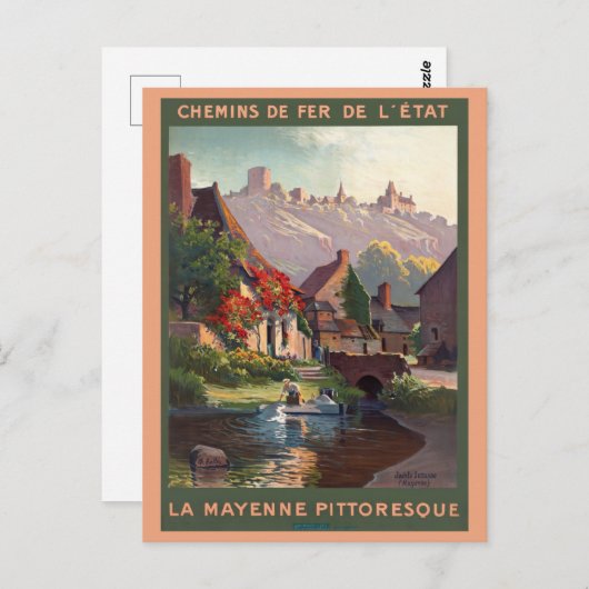  Mayenne Frankrijk trein Franse reizen Briefkaart (Voorkant / Achterkant)