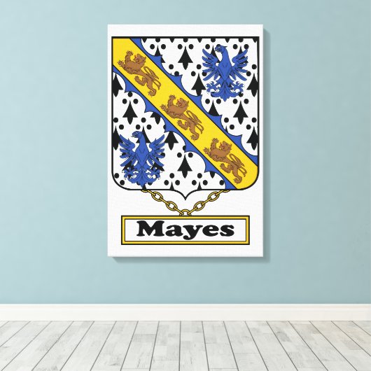 Mayes Family Crest Canvas Afdruk (Insitu (Houten vloer))