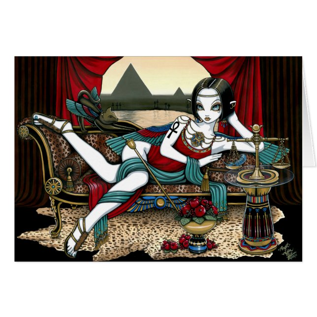 "Mayet" Egyptische godin Maat Angel-kaart (Voorkant Horizontaal)