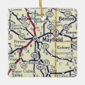 Mayfield KY  Map Keramisch Ornament (Voorkant)