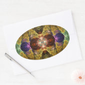 Mayflower Abstracte geometrische fractal Ovale Sticker (Envelop)