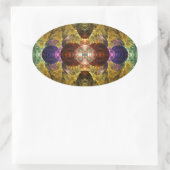 Mayflower Abstracte geometrische fractal Ovale Sticker (Tas)