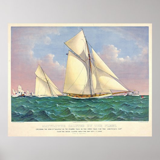 Mayflower Beats Galatea 1886 Poster (Voorkant)