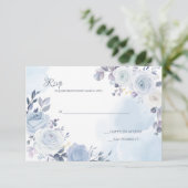 Mayflower Blue antwoordkaarten RSVP Kaartje (Staand voorkant)