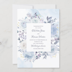 Mayflower Blue Wedding-uitnodigingen Kaart