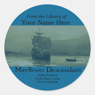Mayflower Bookplate Ronde Sticker