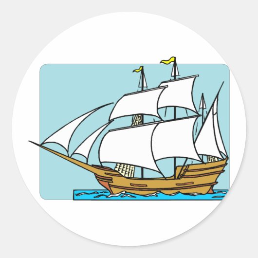 Mayflower brengt de mond in ronde sticker (Voorkant)