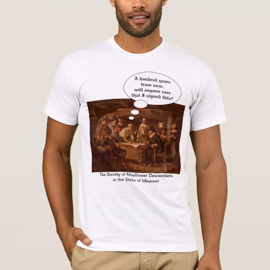 Mayflower Compact II (Mayflower Descendant) T-shirt (Voorkant)
