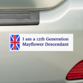 Mayflower Descendant - 12th Bumpersticker (Op auto)