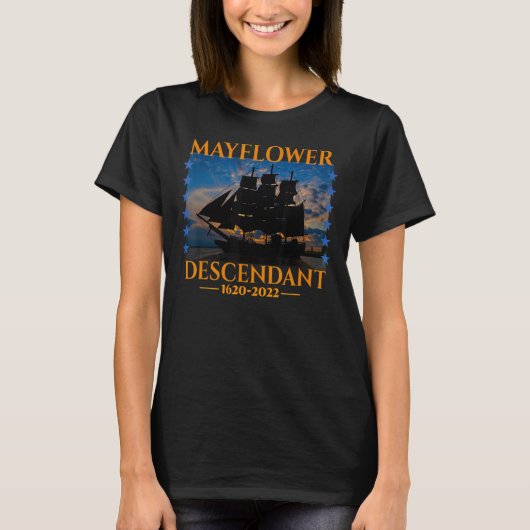 Mayflower Descendant 402 Years 2022 Ship Mayflower T-shirt (Voorkant)
