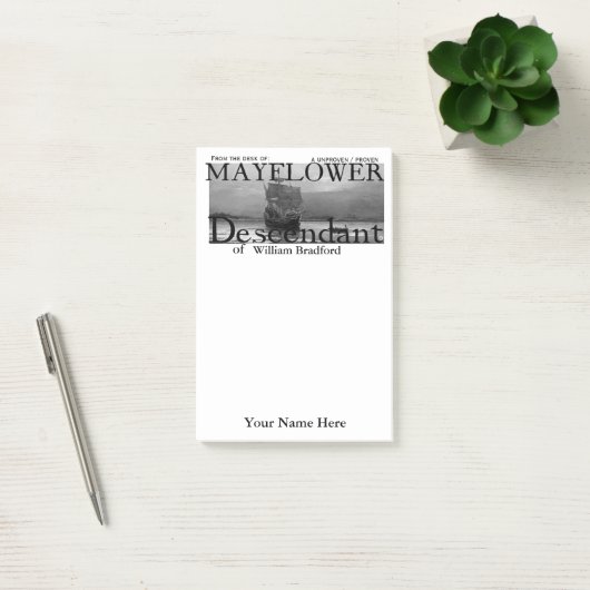 Mayflower Descendant, Bewezen/Onbewezen Post-it® Notes (Kantoor)