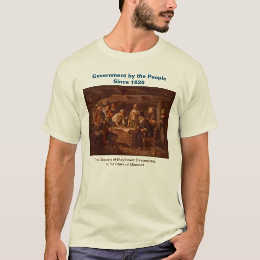 Mayflower Descendant Government van het volk 1620 T-shirt (Voorkant)