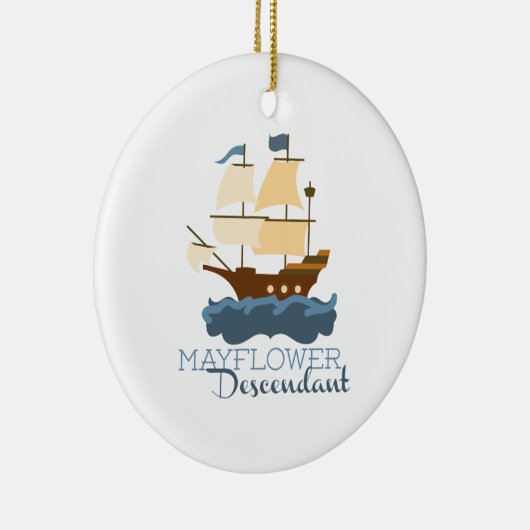 Mayflower Descendant Keramisch Ornament (Rechts)