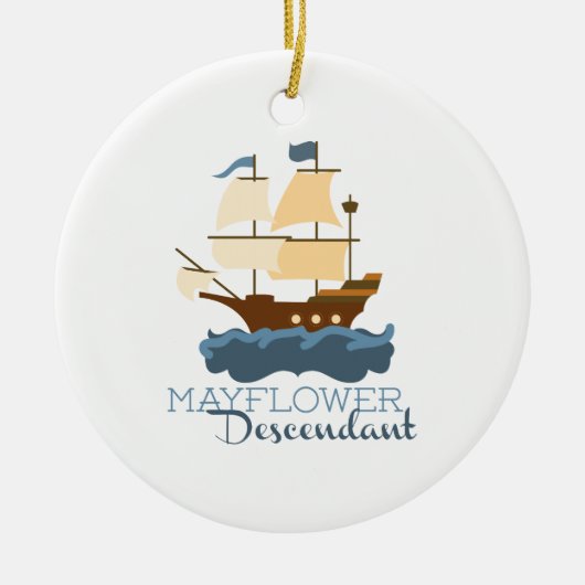 Mayflower Descendant Keramisch Ornament (Voorkant)