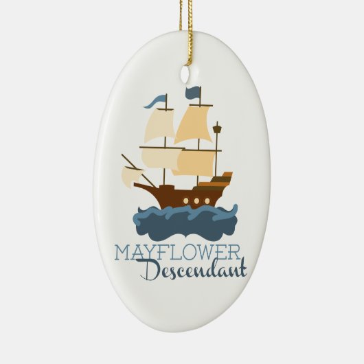Mayflower Descendant Keramisch Ornament (Rechts)