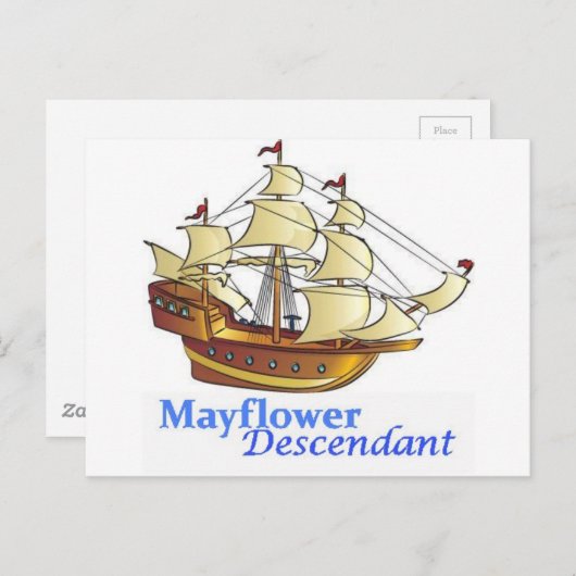 Mayflower Descendant Sailing Ship Briefkaart (Voorkant / Achterkant)