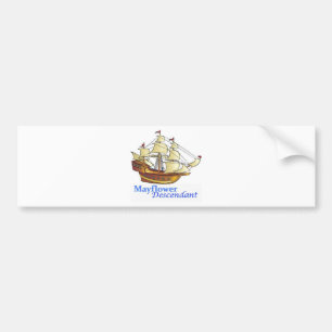 Mayflower Descendant Sailing Ship Bumpersticker