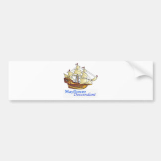Mayflower Descendant Sailing Ship Bumpersticker