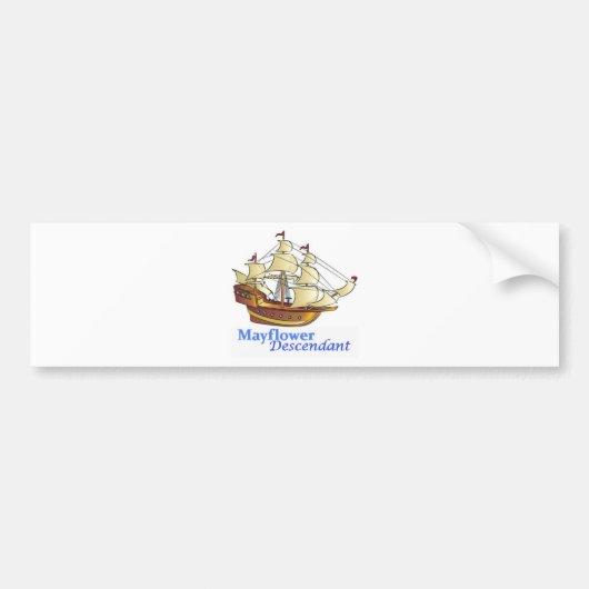 Mayflower Descendant Sailing Ship Bumpersticker (Voorkant)