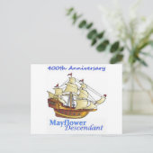 Mayflower Descendant Sailing Ship Jubileum Briefkaart (Staand voorkant)