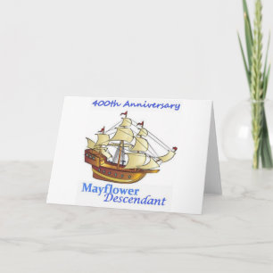 Mayflower Descendant Sailing Ship Jubileum Kaart