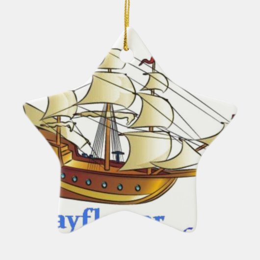 Mayflower Descendant Sailing Ship Jubileum Keramisch Ornament (Voorkant)