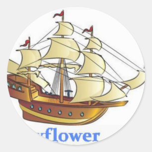 Mayflower Descendant Sailing Ship Jubileum Ronde Sticker