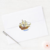 Mayflower Descendant Sailing Ship Jubileum Ronde Sticker (Envelop)