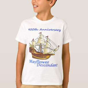 Mayflower Descendant Sailing Ship Jubileum T-shirt