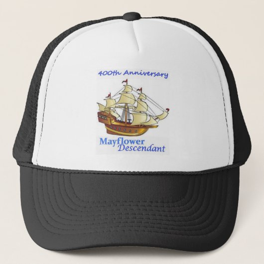 Mayflower Descendant Sailing Ship Jubileum Trucker Pet (Voorkant)