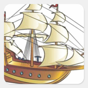 Mayflower Descendant Sailing Ship Jubileum Vierkante Sticker