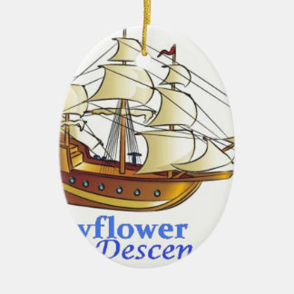 Mayflower Descendant Sailing Ship Keramisch Ornament
