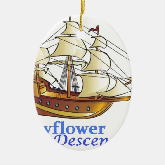 Mayflower Descendant Sailing Ship Keramisch Ornament (Voorkant)