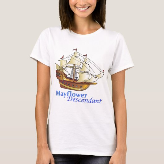 Mayflower Descendant Sailing Ship T-shirt (Voorkant)