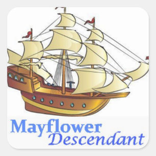 Mayflower Descendant Sailing Ship Vierkante Sticker