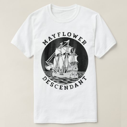 Mayflower Descendant T-shirt (Design voorkant)