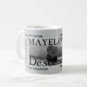 Mayflower Descendant w/Room for 8 Ancestor Names Koffiemok (Voorkant links)