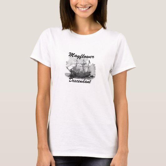 Mayflower Descendants verenigen zich! T-shirt (Voorkant)