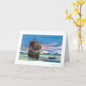 Mayflower die in de Scène van 1620 landen Kaart (Gele Bloem)