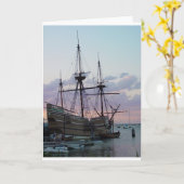 Mayflower II bij Zonsondergang Kaart (Gele Bloem)