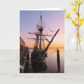 Mayflower II Oktoberdachtig Kaart (Gele Bloem)