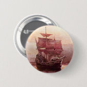 Mayflower in de haven van Hudson Ronde Button 5,7 Cm (Voorkant /achterkant)