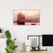 Mayflower in het Hudson Harbour-Poster Poster (Thuiskantoor)