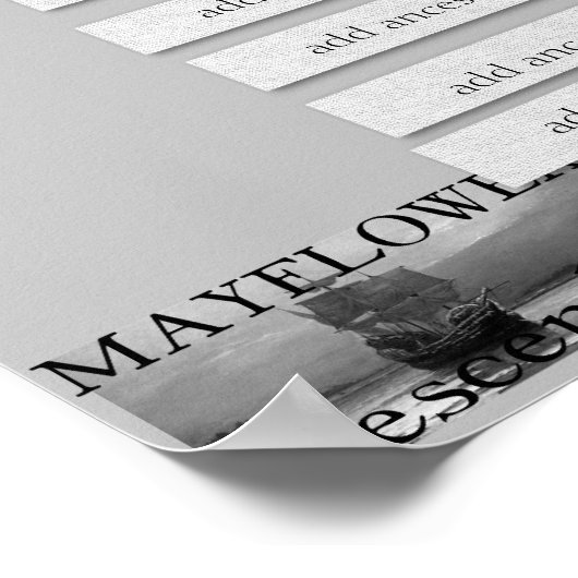 Mayflower line - 16 Generations - Eenvoudiger lett Poster (Hoek)