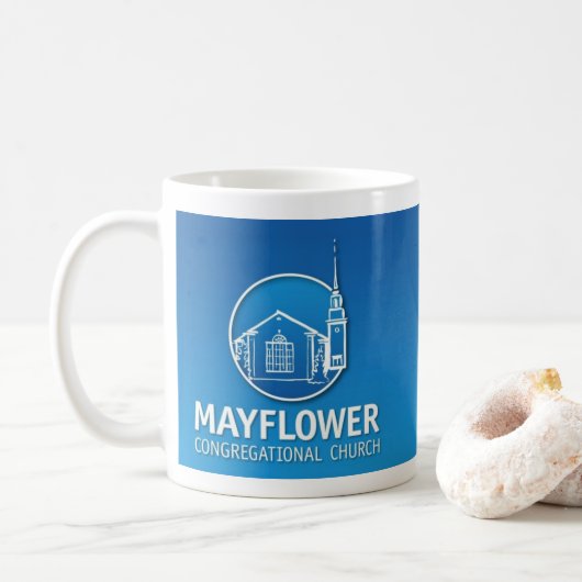 Mayflower mok met twee logo's (Met donut)