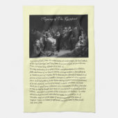 Mayflower Pilgrim Fathers - Ondertekening van het  Theedoek (Verticaal)