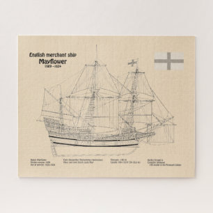 Mayflower - Scheepsblauwdrukplannen SD Legpuzzel